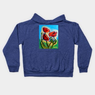 Red Poppies Kids Hoodie